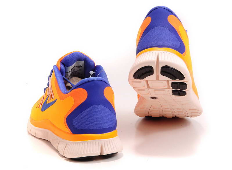 nike Free Run 5.0 V2 Mens Running Shoes New Breathable Orange Blue (3)